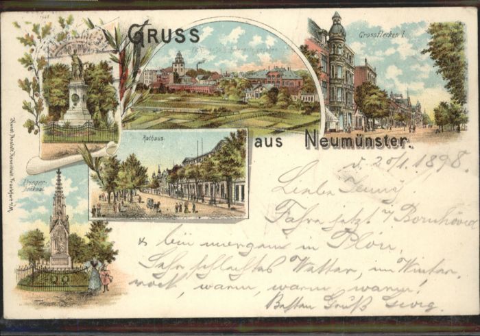 Neumuenster Schleswig-Holstein Neumünster Rathaus Grossflecken Denkmal