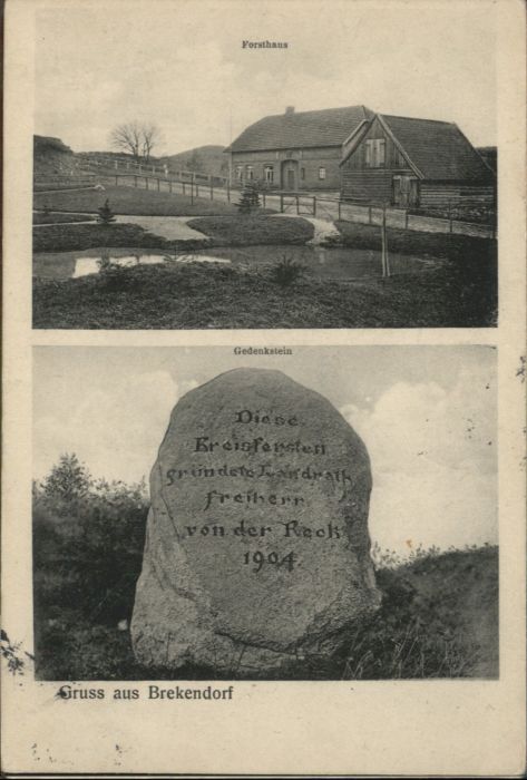 Brekendorf Forsthaus Gedenkstein