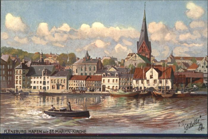 Flensburg Hafen St. Marienkirche Künstler P. Thom