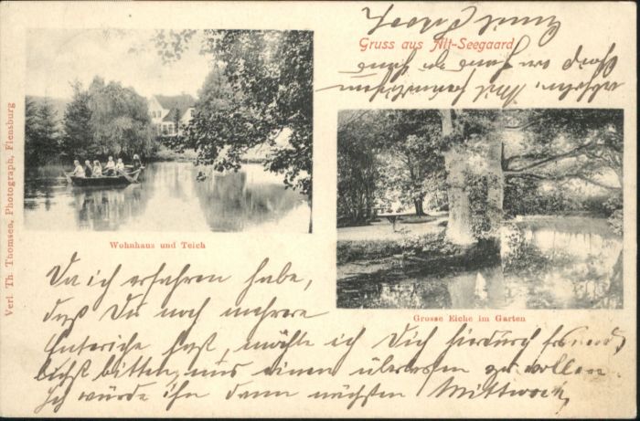 Husby Flensburg Alt-Seegaard Wohnhaus Teich Eiche