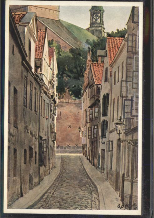 LueBECK  CITY leine Petersgrube Kuenstler G. Boese *