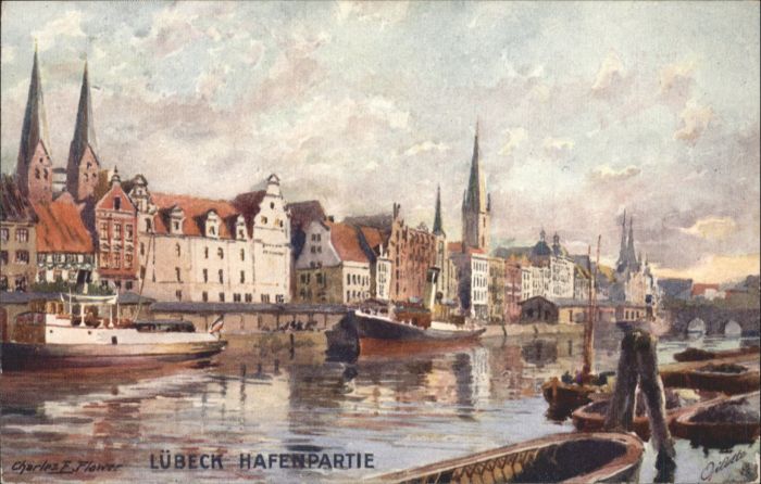 LueBECK  CITY afen Kuenstler Charles E. Flower *