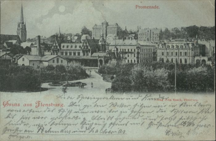 Flensburg Promenade Mondscheinkarte