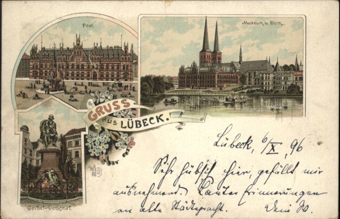 Luebeck enkmal Post Museum Dom Litho