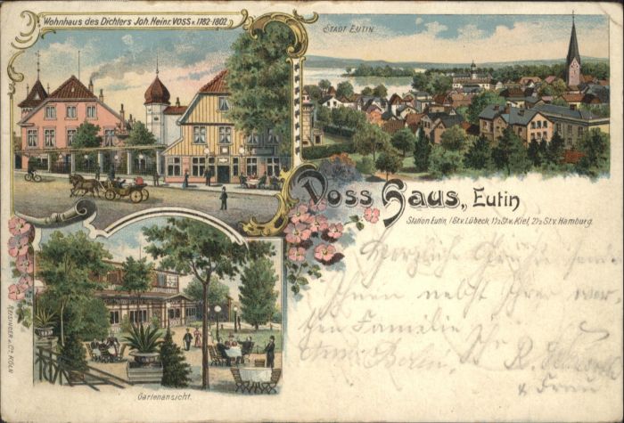 Eutin Wohnhaus Dichter Voss Haus Litho