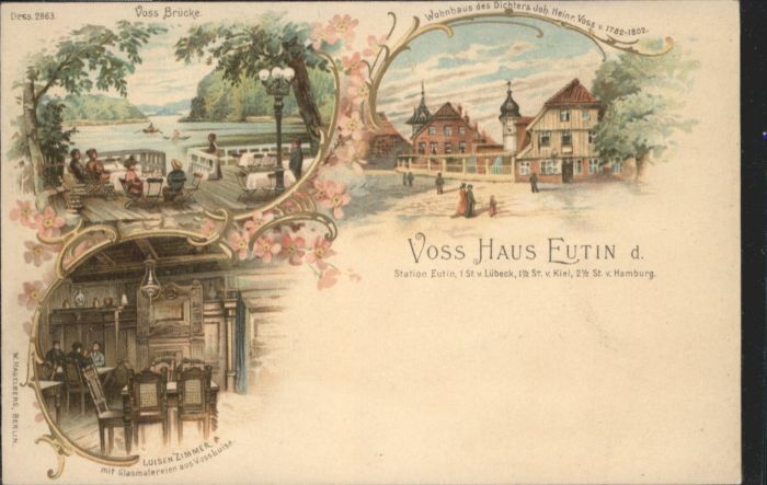 Eutin Wohnhaus Dichter Voss Haus Litho