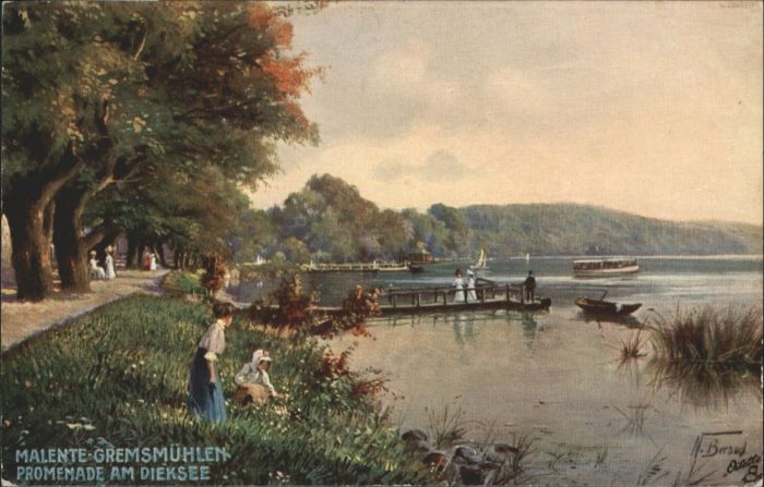 Malente-Gremsmuehlen romenade Dieksee Künstler N. Beraud *