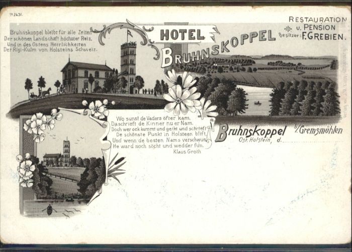 Bruhnskoppel Gremsmühlen Restaurant Pension Litho