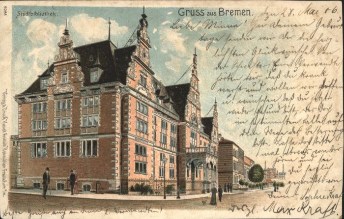 Bibliothek Library Bremen Bibliothek Litho