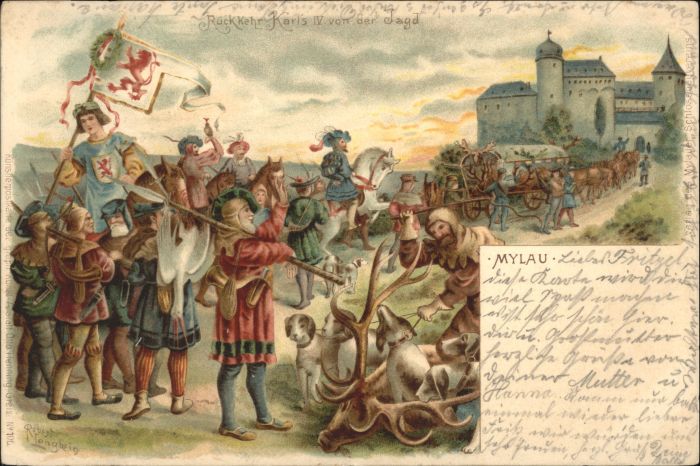 Mylau Rückkehr Karl IV von der Jagd