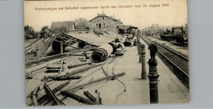 Appenweier Verheerung am Bahnhof durch Unwetter