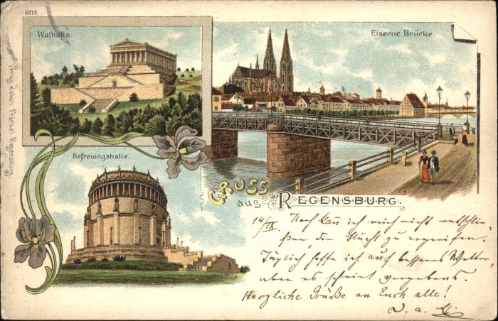Regensburg Befreiungshalle Walhalla Eiserne Brücke