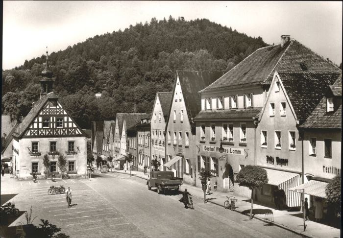 Pegnitz Fraenkische Schweiz Marktplatz Gasthof Weisses Lamm
