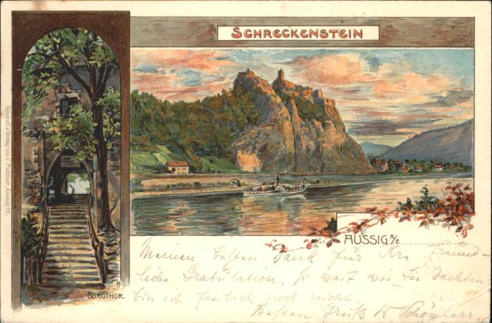 Schreckenstein Burg Strekov Schreckenstein Aussig Elbe Burgtor