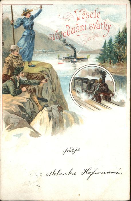 Karolinenthal [Stempelabschlag] Eisenbahn Dampfer Wan