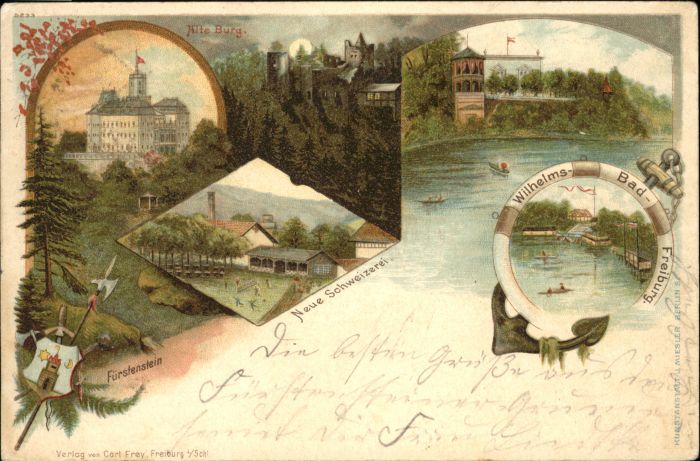 Fuerstenstein Niederbayern Fürstenstein Schlesien Litho Wappen Ank