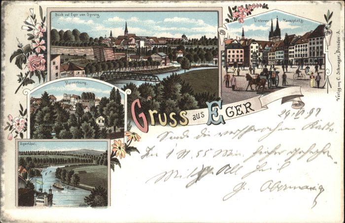 Eger Cheb Tschechien Eger Kaiserburg Egerthal Marktplatz Lit