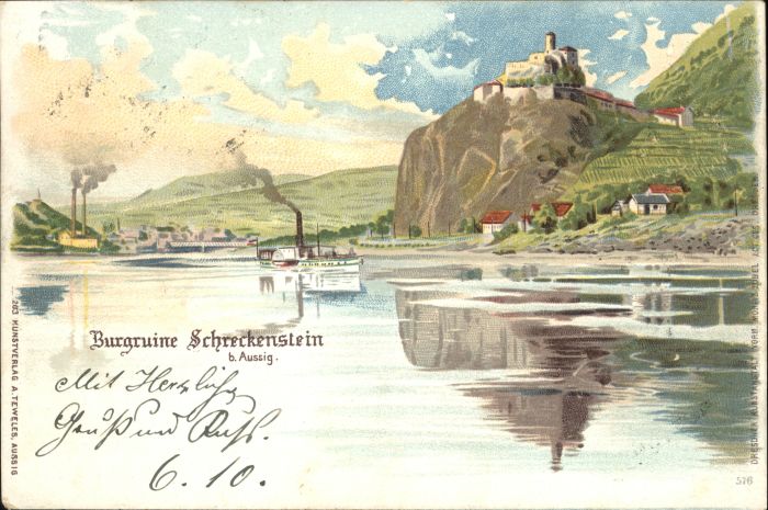 Schreckenstein Burg Strekov Schreckenstein bei Aussig Burgruine Dam