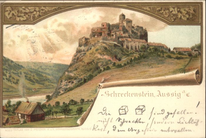 Schreckenstein Burg Strekov Schreckenstein bei Aussig Elbe Künstler