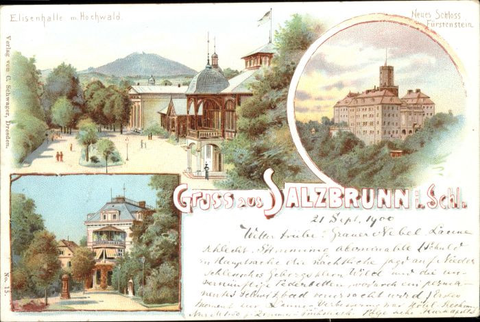 Bad Salzbrunn Szczawno-Zdroj Salzbrunn Schlesien Elisenhalle Hochwal