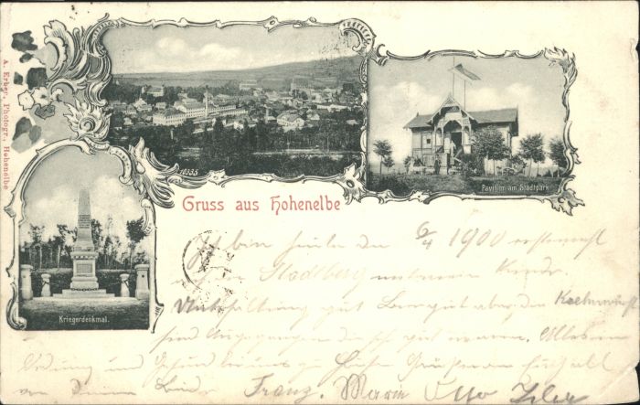 Hohenelbe CZ Hohenelbe Kriegerdenkmal Pavillon Stadt
