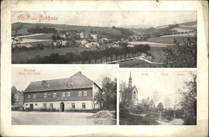 Schoenau Wildenfels Zwickau Sachsen Gasthof Kirche Pfarre Schule