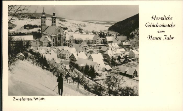 Zwiefalten Württemberg Kleinformat Neujahrskarte