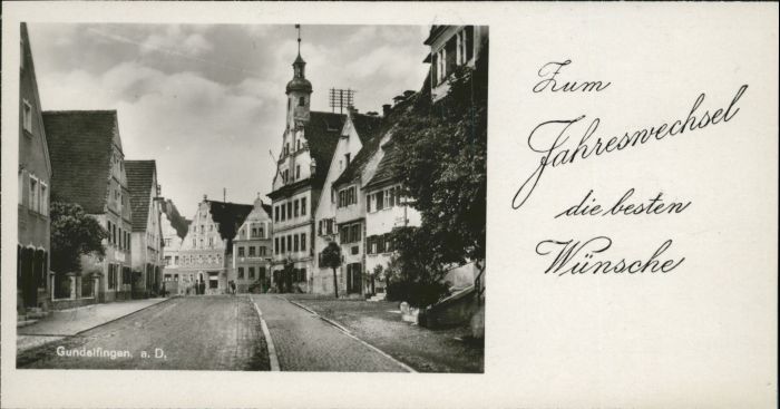 Gundelfingen Donau Neujahrskarte Kleinformat