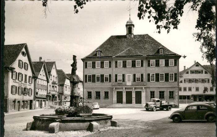 Murrhardt Rems-Murr-Kreis BW Marktplatz VW Kaefer Gasthaus Metzgerei zum Lamm