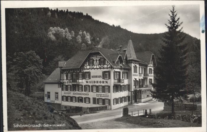 Schoenmuenzach hwarzwald Kurhaus Waldhorn Cafe Restaurant  *