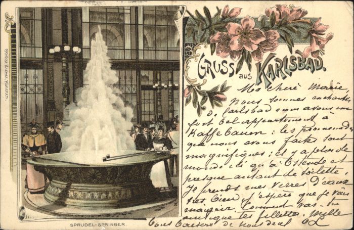 Karlsbad Eger Karlsbad_Böhmen Sprudel Springer