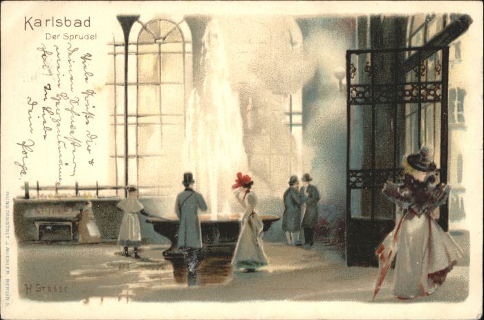 Karlsbad Eger Karlsbad_Böhmen Der Sprudel Künstler H