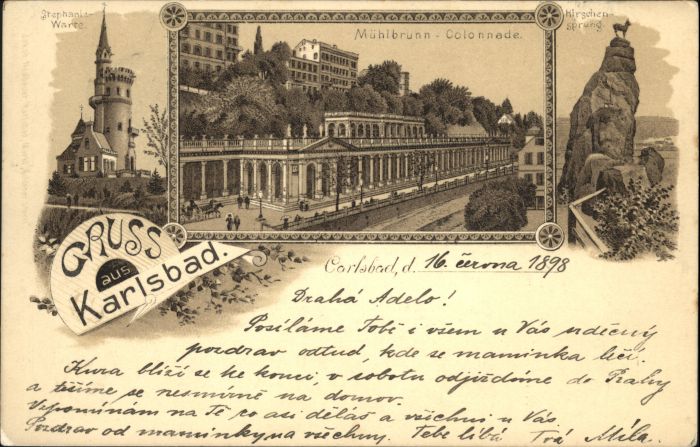 Karlsbad Eger Karlsbad_Böhmen Mühlbrunn Colonade Hirs