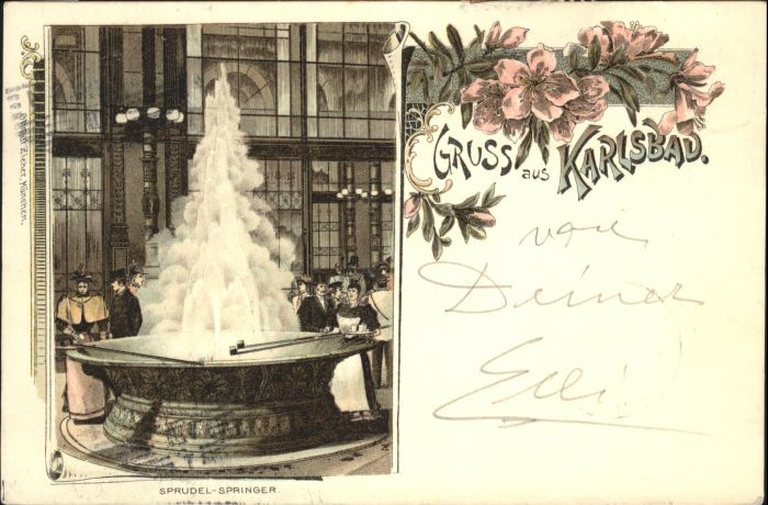 Karlsbad Eger Karlsbad_Böhmen Sprudel Springer