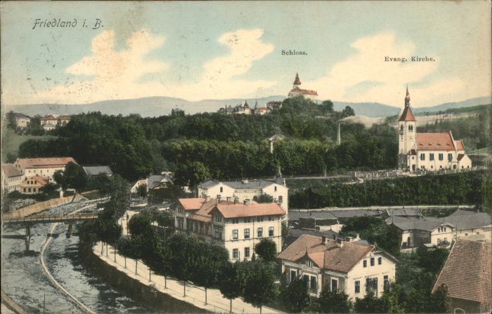 Friedland Boehmen Böhmen Schloss Kirche Brücke x