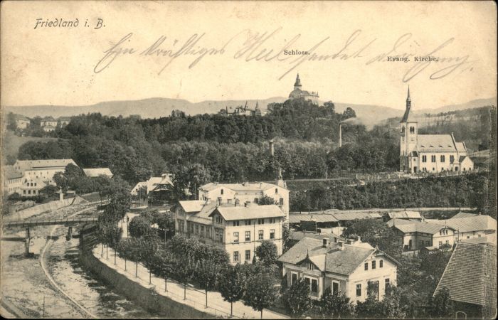 Friedland Boehmen Böhmen Schloss Kirche Brücke x