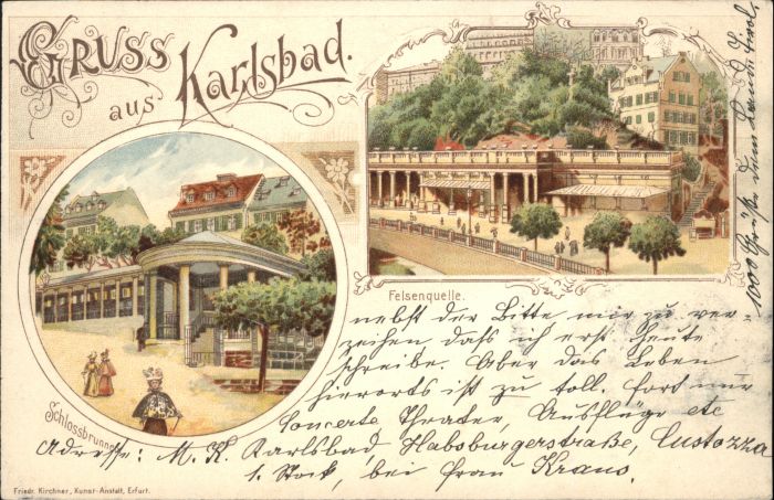 Karlsbad Eger Karlsbad_Böhmen Schloss Brunnen Felsenq