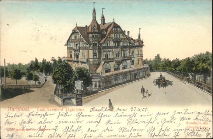 Karlsbad Eger Karlsbad_Böhmen Jägerhaus Kutsche x