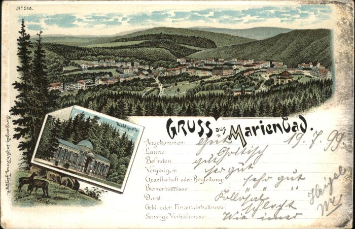 Marienbad Tschechien Boehmen Marienbad Waldquelle Reh