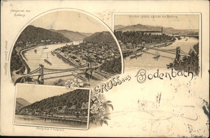 Bodenbach-Tetschen Boehmen Bodenbach Obergrund Schloss Brücke Schi