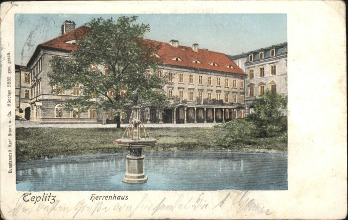 Teplitz-Schoenau Teplice Teplitz_Böhmen Herrenhaus Brunnen