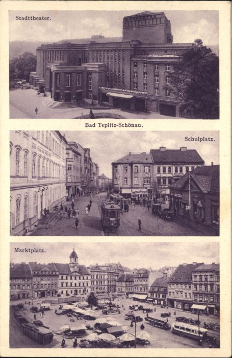 Teplitz-Schoenau Teplice Teplitz-Schönau Theater Schulplatz Mark