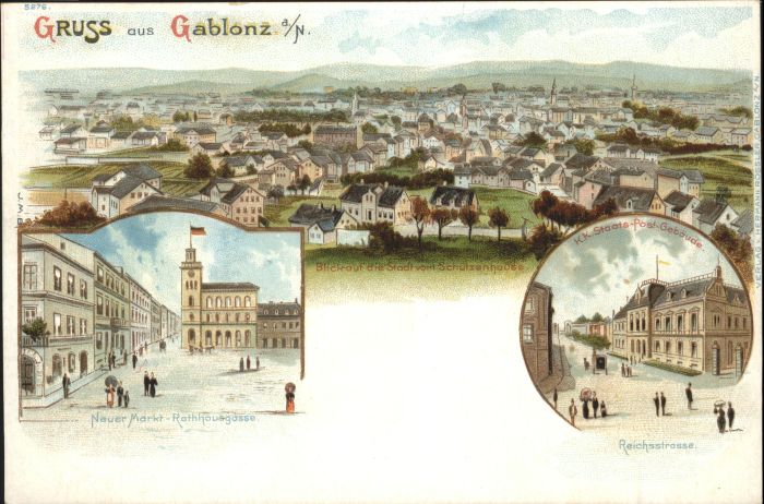 Gablonz Neisse Tschechien Neuer Markt Rathausgasse Post Reichsstr