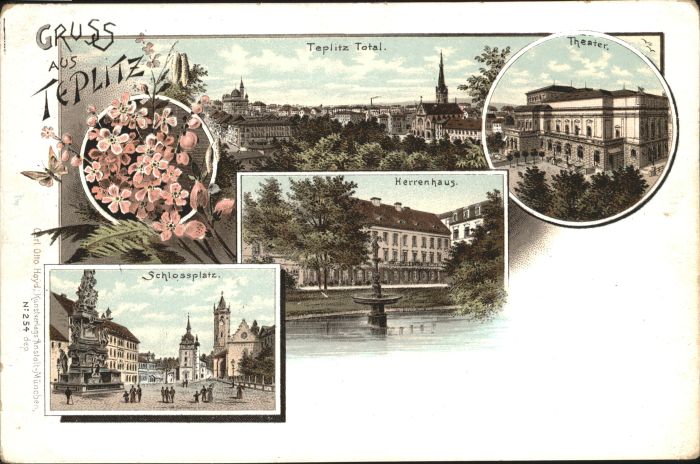 Teplitz-Schoenau Teplice Teplitz_Böhmen Theater Herrenhaus Schlo