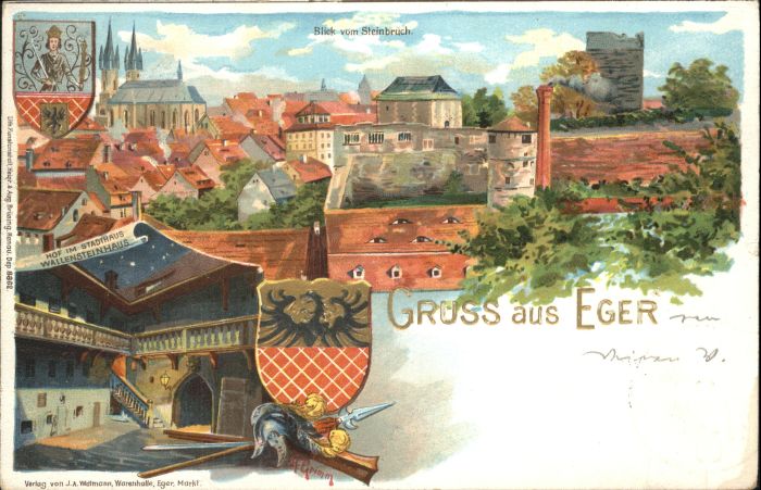 Eger Cheb Tschechien Eger Wappen Wallensteinhaus Künstler A