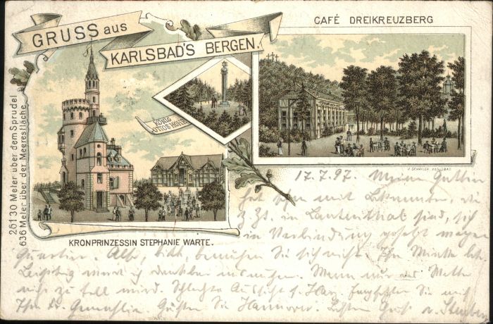 Karlsbad Eger Karlsbad_Böhmen Cafe Dreikreuzberg Kron