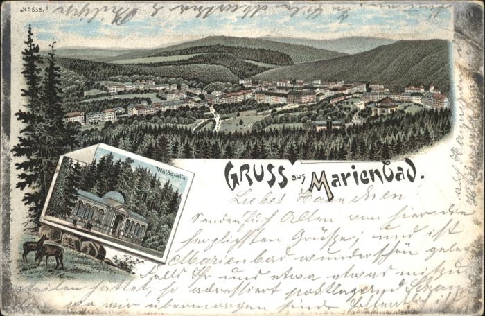 Marienbad Tschechien Boehmen Marienbad Waldquelle Reh