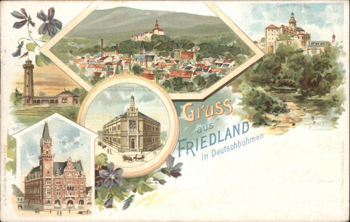 Friedland Boehmen Böhmen Rathaus Kaiser Franz Landwirtsch