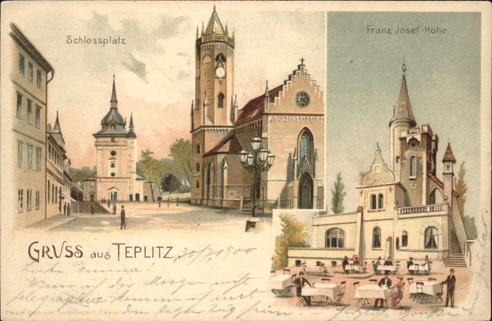Teplitz-Schoenau Teplice Teplitz_Böhmen Schlossplatz Franz Josef