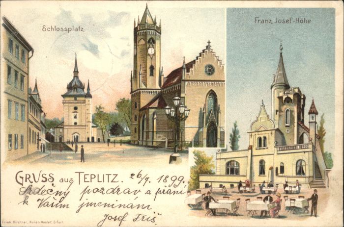 Teplitz-Schoenau Teplice Teplitz_Böhmen Schlossplatz Franz Josef